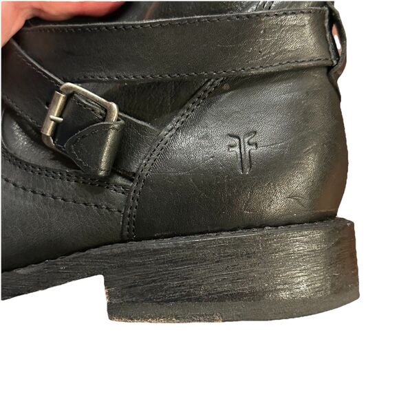 Frye Jayden Cross Engineer Moto Boots Womens Size 7.5 Black Leather Buckle Strap - Picture 14 of 16